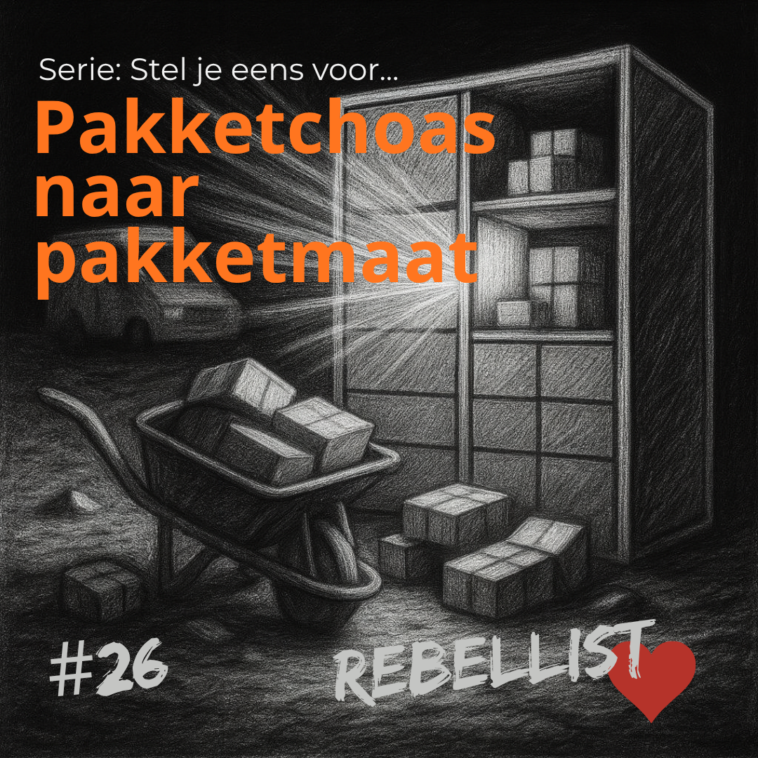 Van 6 busjes naar 1 kast op de hoek. Wat als we stoppen met de bezorggekte en samen één slim systeem bouwen – zoals Geldmaat, maar dan voor pakketten?